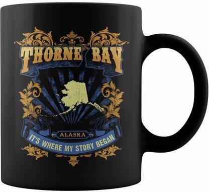 SNV Thorne Bay Black Ceramic Funny Coffee 350 ml Cup, 350ml3347 Ceramic Coffee Mug