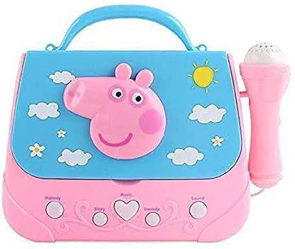 Amaflip Peppa Pig Boombox with Shoulder Strap, Peppa Bag with Mic