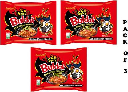 Samyang 2X Spicy Hot Chicken Ramen Flavour -140gm*3 (Pack of 3) (Imported) Instant Noodles Non-vegetarian