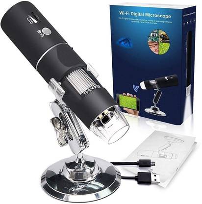 RuhZa WiFi Digital Microscope, 50X-1000X Handheld Digital Zoom Microscope Endoscope Magnifier HD 2MP 8 LED for Android and iOS Smartphone Laptop Accessory