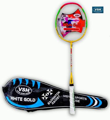 Vsh WHITE GOLD WG2 BADMINOTN RACKET Yellow, Red Strung Badminton Racquet