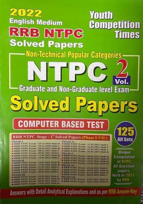 Youth 2022 English Medium Rrb Ntpc Solved Papers 125 Sets