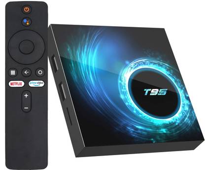 SYSTENE T95 Smart Android 10.0 4K TV Box With Smart MI Voice Assistant TV Remote Media Streaming Device