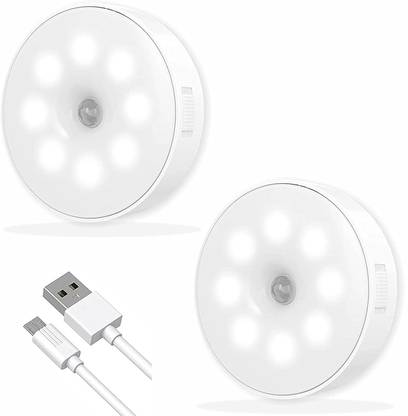 ZUKHRUF 8 LED Automatic LED USB Charging Wireless Sensor Wall Light (Pack of 2) Smart Sensor Light