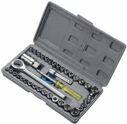 UKRAINEZ 40 PCS Combination Socket Wrench Set AA-69, 40 PCS Wrench set 40 pcs Multi purpose Combination Socket Wrench Set with 1/4" Ratchet Handle Single Sided Socket Wrench