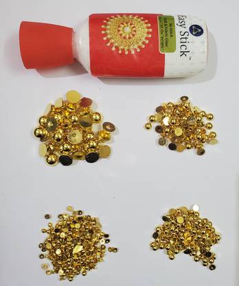 ShopTalk Golden Half Cut Beads For Maggam Embroidery Blouse Work ( 15 gram each )