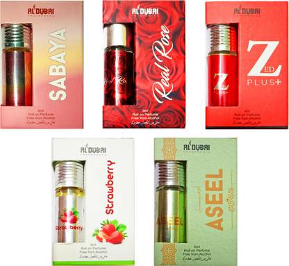 AL DUBAI Sabaya, Real Rose, Zed Plus, Strawberry, Aseel Non Alcoholic 6ml Attar Floral Attar