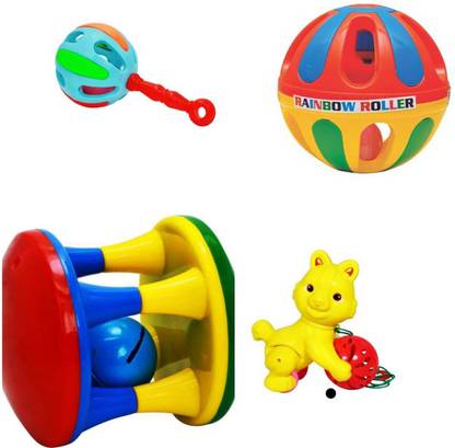 Smiley Bell Rattle set jhunjhuna toy for baby newborn Rattle