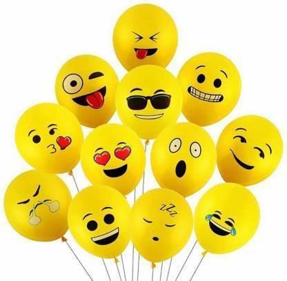 LAPATA Printed Emoji Latex Smiley Balloon Balloon
