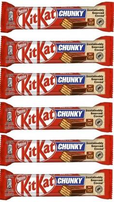 NESTLE KitKat Chunky Milk Chocolate, Sourced Cocoa 6 x 40g Bars