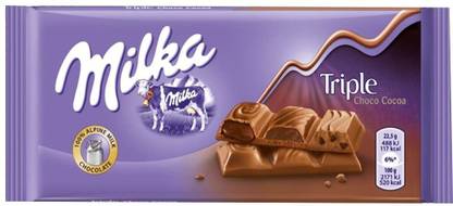 milka Triple Choco Cocoa Chocolates Imported 90gms Bars