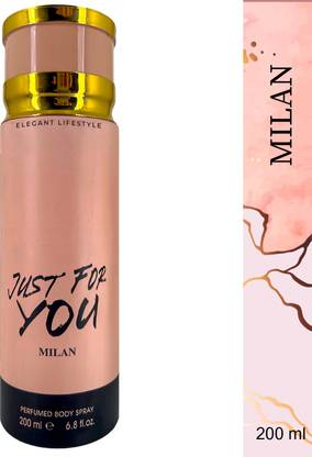 Elegant Lifestyle Just For You, Milan Deodorant, Perfumed Body Spray, Opulent Fragrance, 200 ml Deodorant Spray  -  For Men & Women