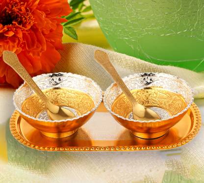 Being Nawab Peacock Bowl Tray Spoon set Bowl, Spoon, Tray Serving Set