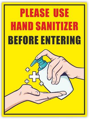 KREEPO Please Use Hand Sanitizer Before Entering Emergency Sign