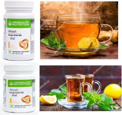 Herbalife Nutrition AFRESH ENERGY DRINKS LEMON+GINGER FLAVOR 50-GRAM- 2 PCS COMBO Energy Drink