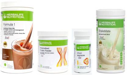 HERBALIFE FORMULA 1 CHOCOLATE + PROTIEN POWDER 200g + AFRESH LEMON + SHAKEMATE VANILLA Nutrition Drink