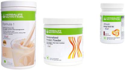 HERBALIFE Formula 1 VANILLA Shake + Protein 200 Gm + Afresh Energy DrinkELAICHI Nutrition Drink