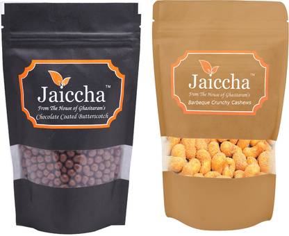 Jaiccha Chocolate Coated Butterscotch and Crunchy Cashew 400 gms Combo