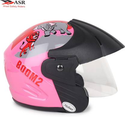 ASR Ahad Safety Riders BOOM 2 JUNIOR KIDS HELMET 2 TO 6 YEARS BOYS AND GIRLS HELMET (PINK) Motorbike Helmet