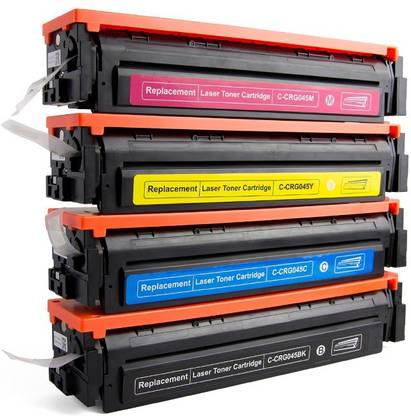 vevo toner cartridge Canon Crg-045 Color-Set (B,C,Y,M) Compatible Toner Cartridge Black + Tri Color Combo Pack Ink Toner