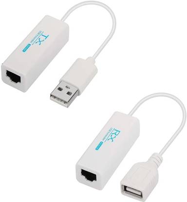 All mobile solution USB To RJ45 Extender 200M, USB 2.0 Extender Over RJ45 Ethernet Cable Converter Extension Adapter TX RX Sender Receiver by CAT5E/CAT6/Cat5e/6.(White) (EXT-0210) USB LAN Card