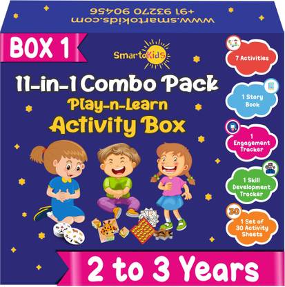 SmartoKids Activity Box for 2 Year Old Baby Boys & Girls (11-In-1 Set)