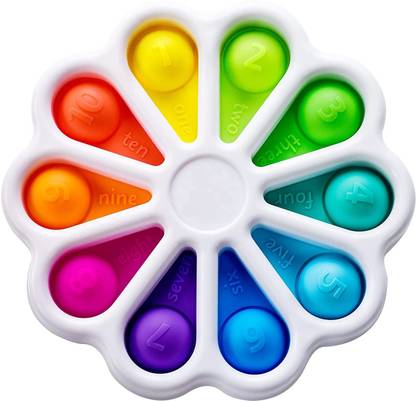 Zmeet Simple Fidget Dimple Digits Toy,Flower Simple Dimple, Stress Relief Anti-Anxiety Sensory Pop It Fidget Toys for Kids and Adults,Children's Math Learning Toys(Pack of 1)