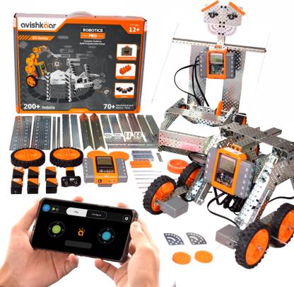 Avishkaar Robotics Pro Kit, 12+ Years, 70+ Parts, 200+ Models, Expert Robotics & Coding