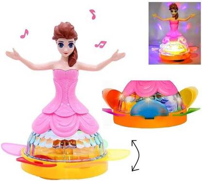ATRI Dancing Princess Doll and Flower with Music and 3D Light Included AAA Battery