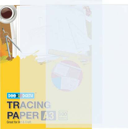 DOODLEDASH Tracing Paper A3 Size 90GSM Acid Free (Pack of 100 Sheets) Tracing Paper A3 90 gsm A3 Paper