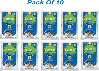 I SHAKTI Pack of (10) Refined Free Flow,Iodized Salt Iodized Salt