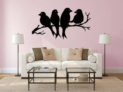 Approach home Decor 60 cm tree branch bird wall sticker Self Adhesive Sticker