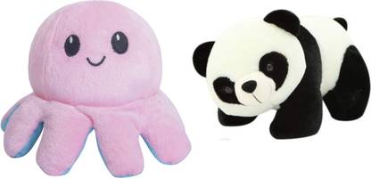 DTSM Collection 2 Soft Toy Combo Octopus - 12 cm And Panda  - 25 cm