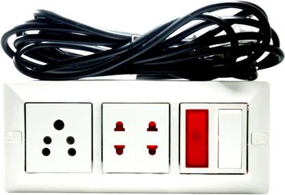 Cordnet Six Modular Extension Board With 1 6 Amp Socket, Two Pin Socket and 1 Indicater 3  Socket Extension Boards