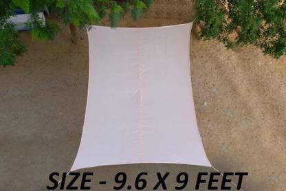 Duronet Shade Sail Polyester Rectangle Waterproof &UV Protection Sun Awning, 9.6X9 Feet Tent - For Car Parking,Garden,Children Play Areas, Verandas, Lawn,Balcony With SS Hook & Rope