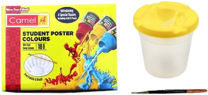 Camlin 18 Shade Poster color + No spill Pot +Brush