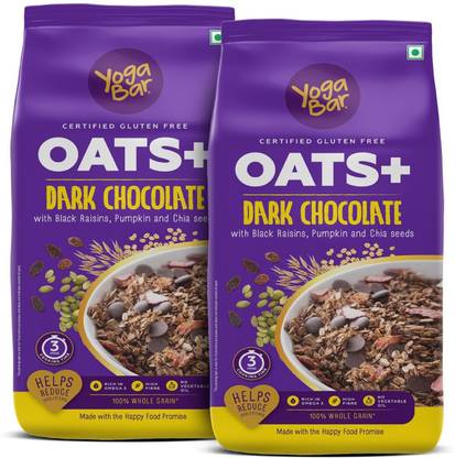 Yogabar Dark Chocolate Oatmeal 1kg Pack of 2 Pouch  (2 x 1 kg)