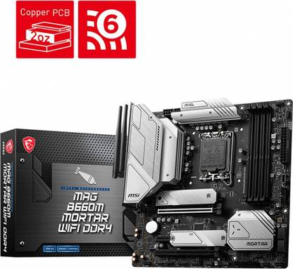 MSI MAG B660M MORTAR WIFI DDR4 LGA 1700Socket Micro-ATX Intel B660 Chipset DDR4 Motherboard for Desktop