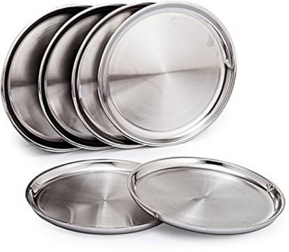 Jack and Rex Premium Double wall Mirror Finish 6 Pcs Half Thali Set | Size 8 inch Plate Half Plate