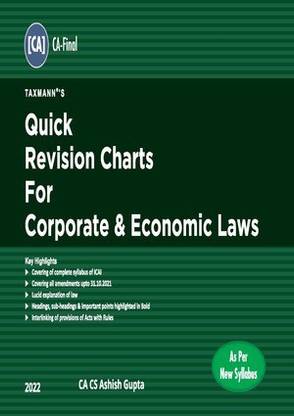 CA Final Quick Revision Charts For Corporate & Economic Laws New Syllabus By Ashish Gupta Applicable For May / November 2022 Exam