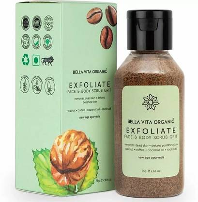 Bella vita organic Face & Body Scrub For Skin Brightening De-Tan Exfoliate Scrub