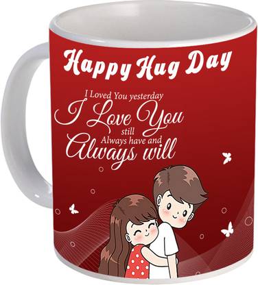 AWANI TRENDS Happy hug day gift| hug day gift| mug|valentine day gift Ceramic Coffee Mug
