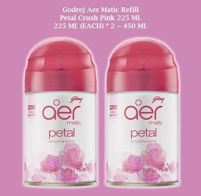 Godrej CRUSH PINK Refill AER MATIC PETAL CRUSH PINK REFILL 225 ML ( 225 ML EACH * 2 = 450 ML)