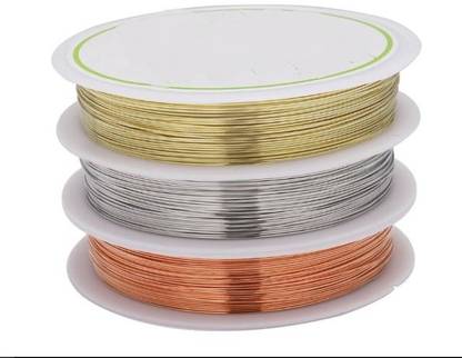 ART IFACT 30 Meters-23 Gauge (0.64mm) Copper, Silver and Brass Wire (10 Meters Each)-Craft