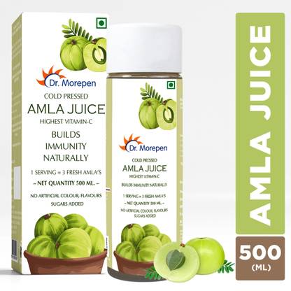 Dr. Morepen Cold Pressed Amla Juice | High in Vitamin C | Digestion & Immunity Booster Drink - 500ml