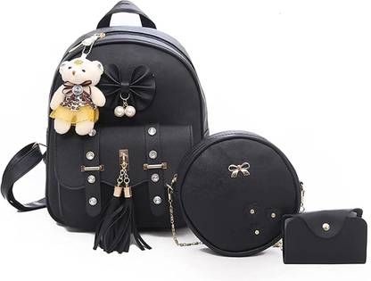 ENVATO women backpack combo in Black color Backpack