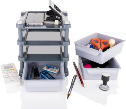 Flyvill Mini Plastic Drawer Storage Rack Multi-Purpose Foldable Drawer Organizer Rack Plastic Free Standing Cabinet
