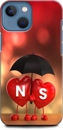 KEYCENT Back Cover for APPLE iPhone 13 N S, N LOVES S, NAME, ALPHABET, NS LOVE, HART, BLUE