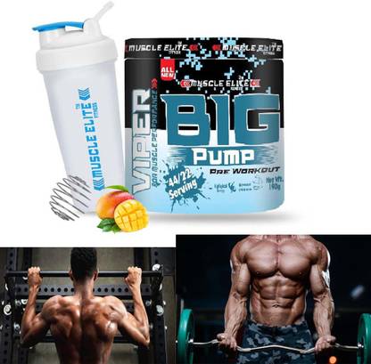 MUSCLE ELITE FITNESS Big Pump Pre workout supplement Highlight Energy Increased muscle Mango1 pack Energy Drink