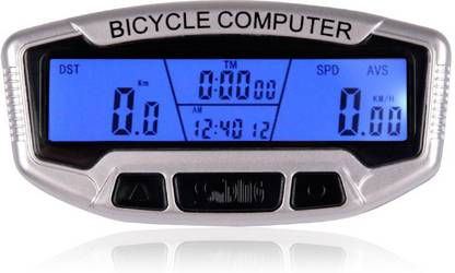 FASTPED  Durable Digital Bike Computer Speedometer Bicycle Odometer Clock SD558A Cycle Computer Multi-Function Large LCD Back-Light Display with Adjust Angle Wired Cyclocomputer
